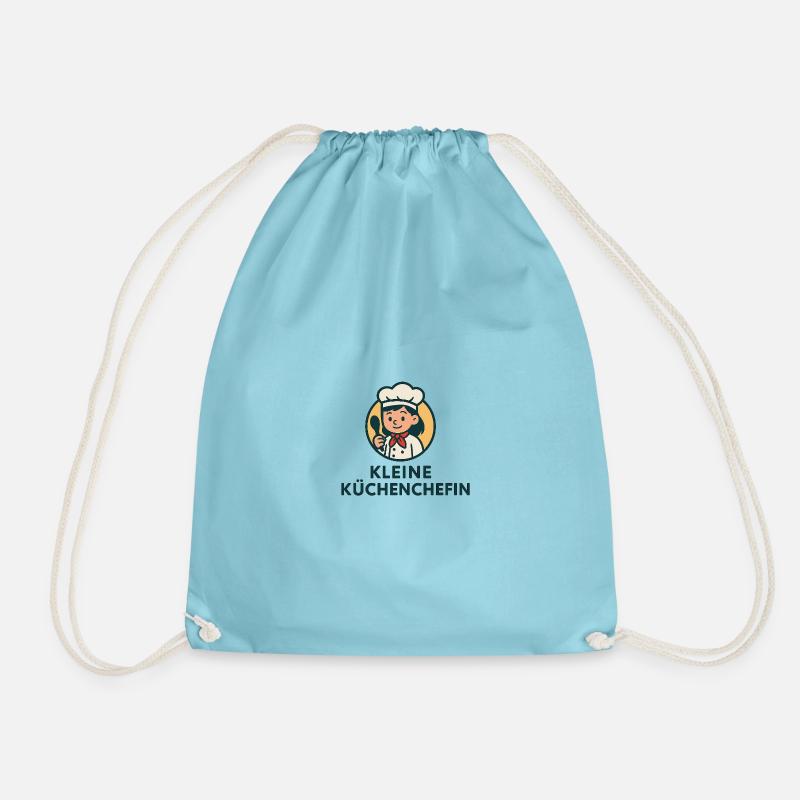 Little Chef Logo Design - Drawstring Bag - aqua