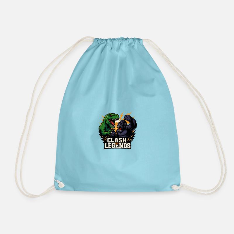 Dino gegen Gorilla - Turnbeutel - Aqua
