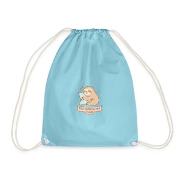 Sleeping raccoon illustration - Drawstring Bag - aqua - Front