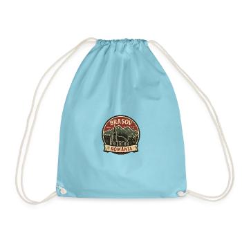 Brașov Mountain Landscape Design - Drawstring Bag - aqua - Front
