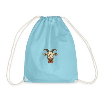 Goat with glasses and bow tie - Drawstring Bag - aqua - Front