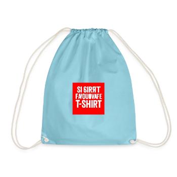T-Shirt mit fehlerhaftem Textblock - Turnbeutel - Aqua - Vorne