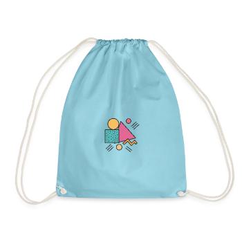 Retro Geometry - Drawstring Bag - aqua - Front