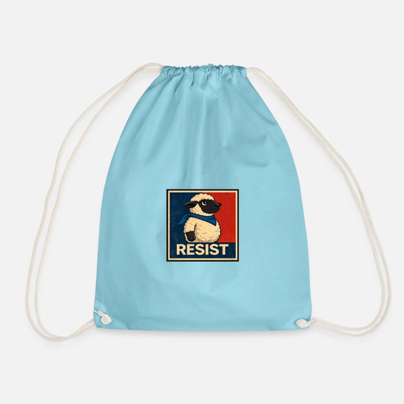 Resistance Lamb Poster - Drawstring Bag - aqua