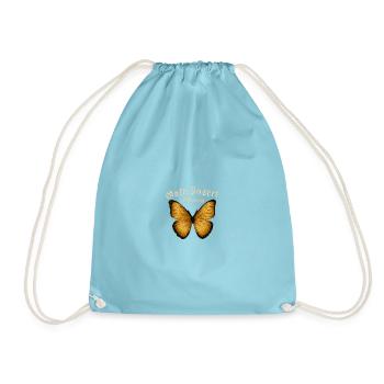 Golden Butterfly Fans Active Gift Idea - Drawstring Bag - aqua - Front