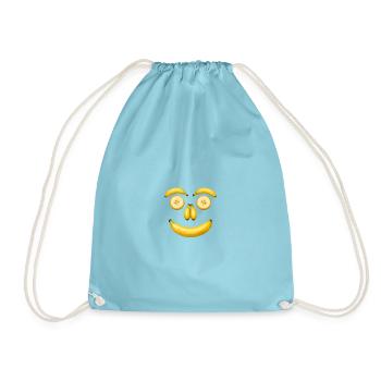 Bananen Gesicht - Banana Face - Drawstring Bag - aqua - Front