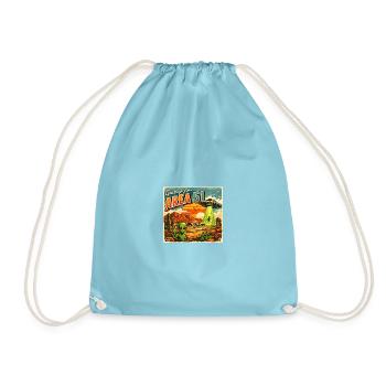 Area 51 Retro Postcard - Drawstring Bag - aqua - Front