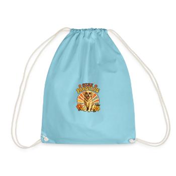Stay Pawsitive Hund Retro Vibe - Turnbeutel - Aqua - Vorne
