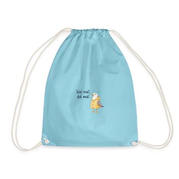 Wat mutt dat mutt Seemöwe Hoodie - Turnbeutel - Aqua - Vorne