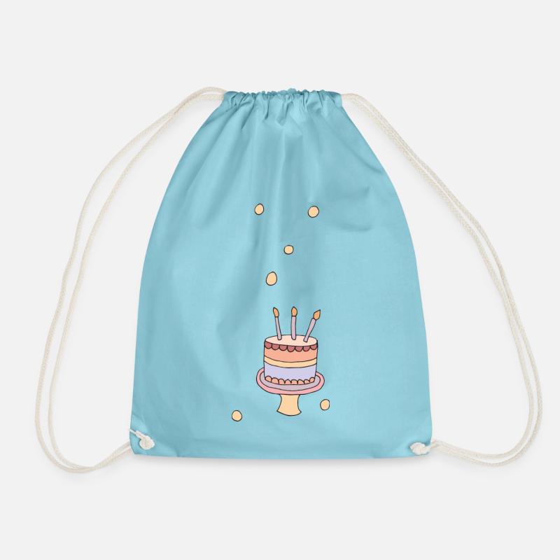 Birthday cake - Drawstring Bag - aqua