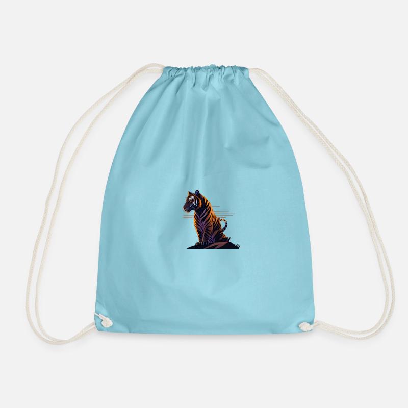 wunderschönes Tiger Design - Turnbeutel - Aqua