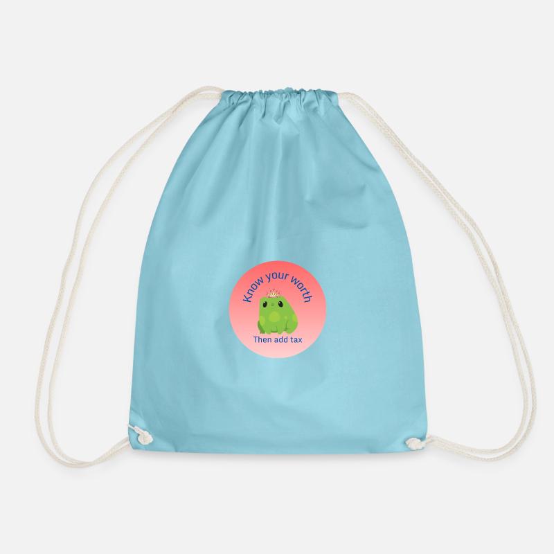Know your worth - Drawstring Bag - aqua