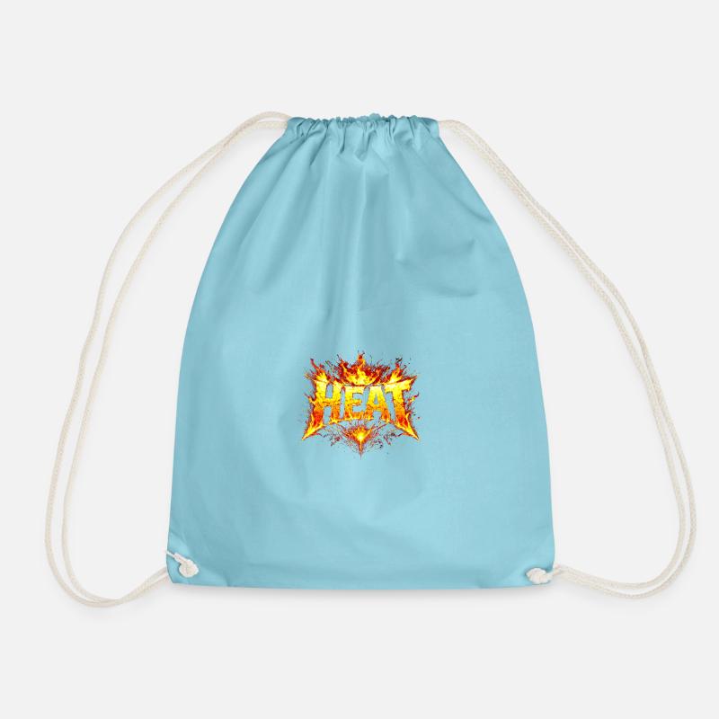Fiery HEAT Typography - Drawstring Bag - aqua