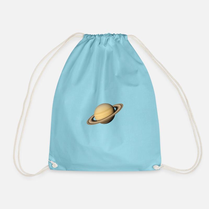 Saturn - Planet Saturn - Drawstring Bag - aqua
