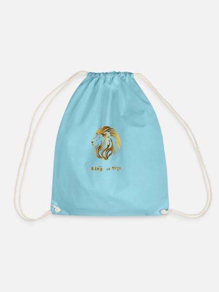 Koenig der Koenige, Jesus, gold - Turnbeutel - Aqua