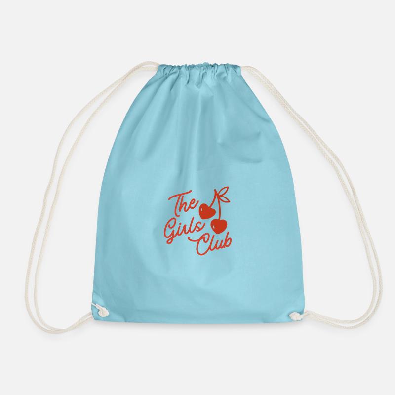 The Girls Club Cherry Script - Drawstring Bag - aqua