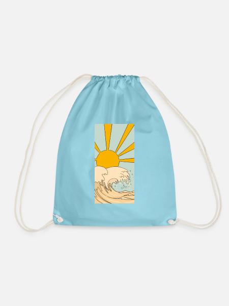 Sun and Waves - Turnbeutel - Aqua