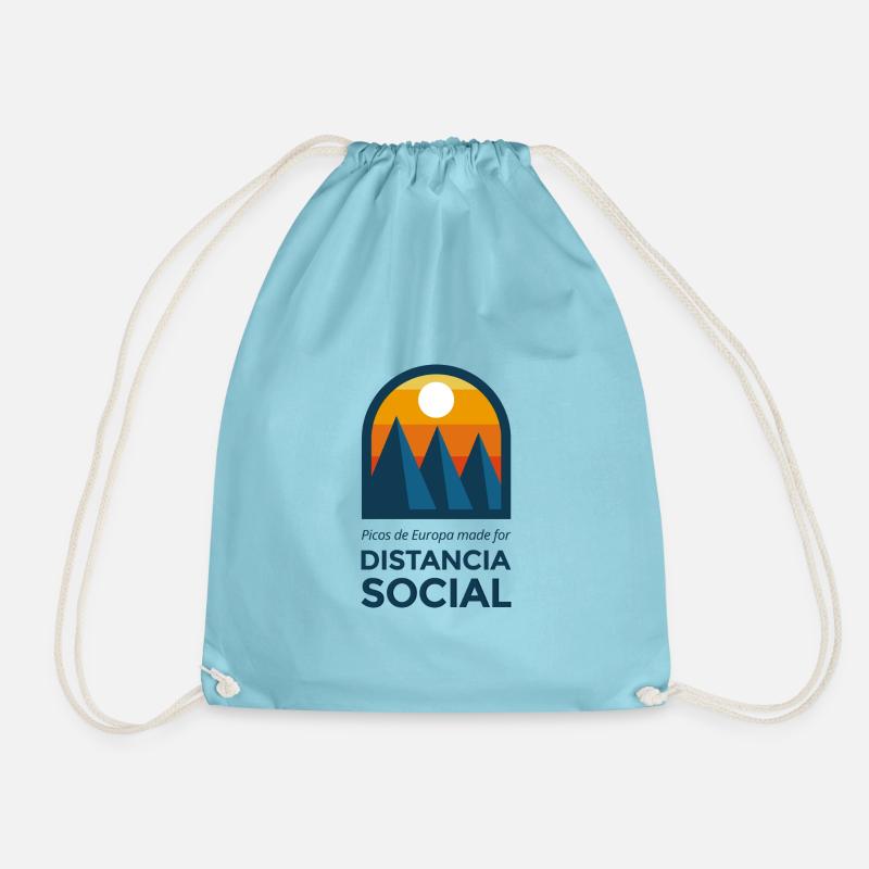 Social distance - Drawstring Bag - aqua
