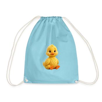 Sonneniger Entlein-Plüsch-Charme - Turnbeutel - Aqua - Vorne