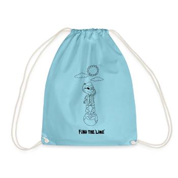 Find the Line - Drawstring Bag - aqua - Front