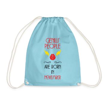 Génie né Novembre Cadeau Bébé - Sac de sport léger - aqua - Devant