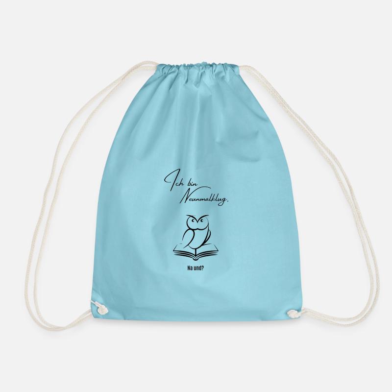 Neunmalklug Eule - Turnbeutel - Aqua