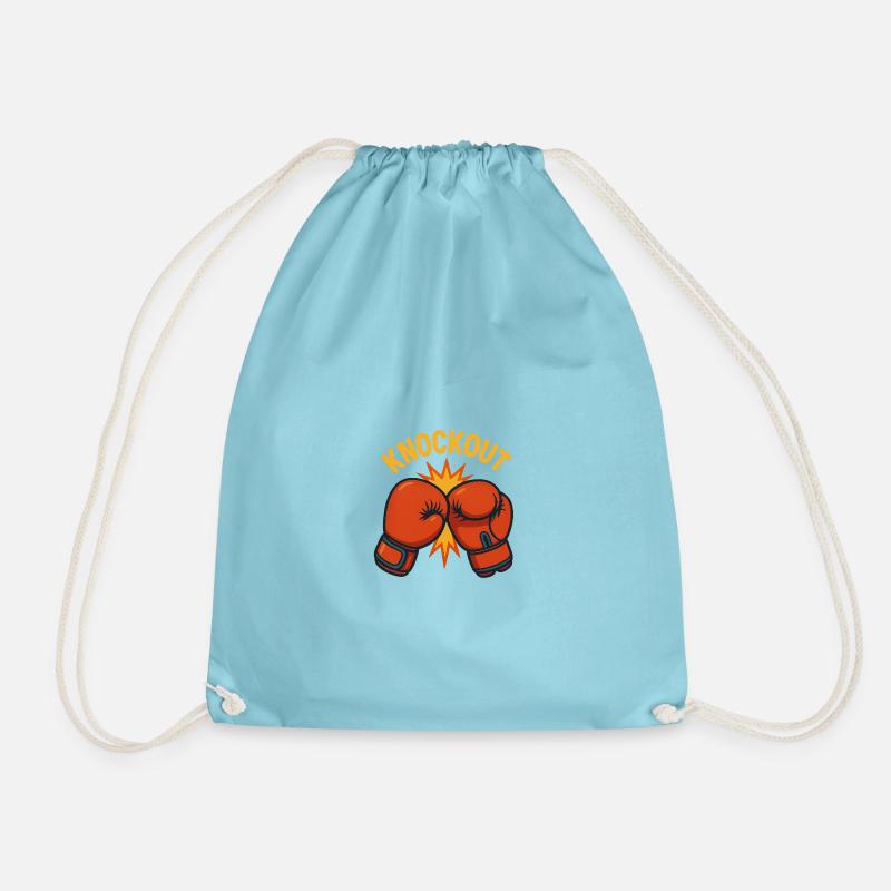Knockout – Boxing Glove Comic - Drawstring Bag - aqua