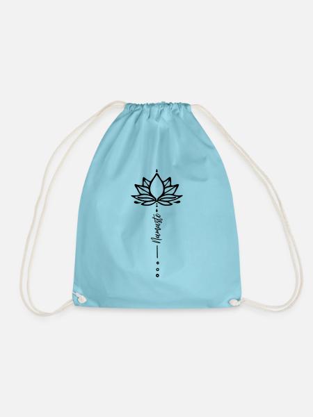 Namaste - Lotosblume, Yoga Training Bekleidung - Turnbeutel - Aqua