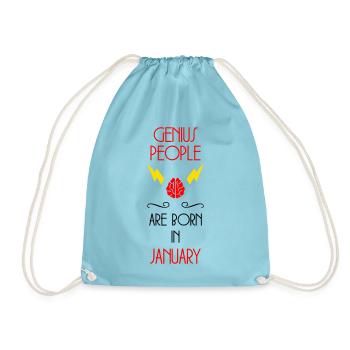 Genies are born in January - Birth - Drawstring Bag - aqua - Front