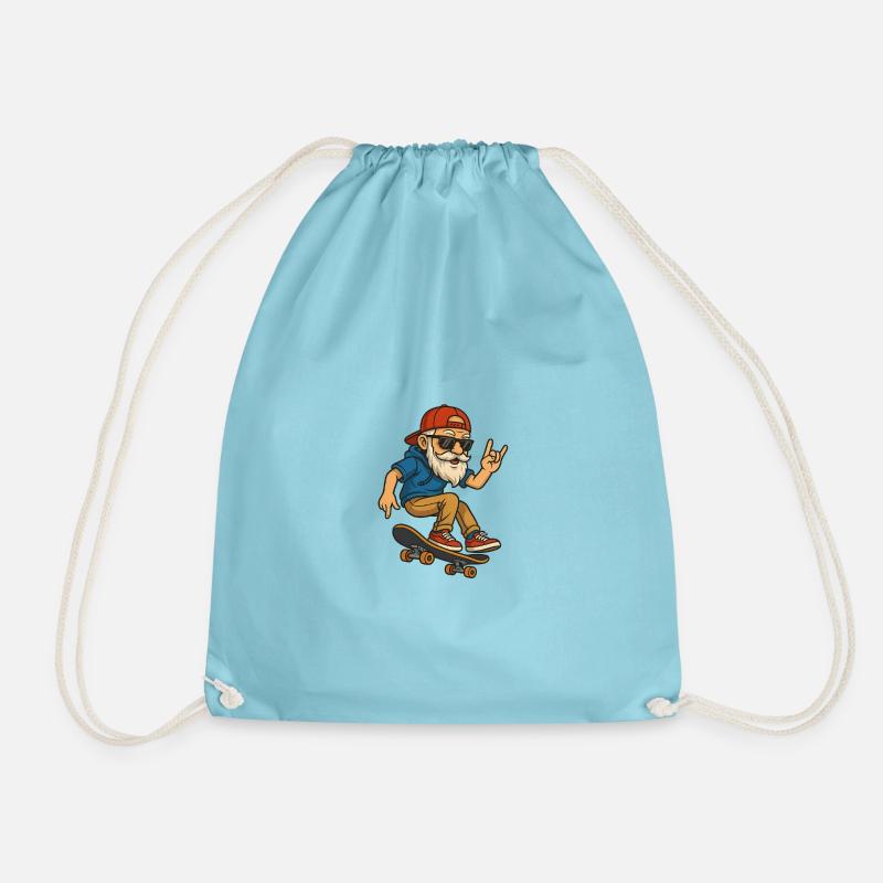 Skateboard Opa - Turnbeutel - Aqua