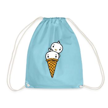 Oiseaux Cream Waffle Cream Scoops Cream Cornet - Sac de sport léger - aqua - Devant