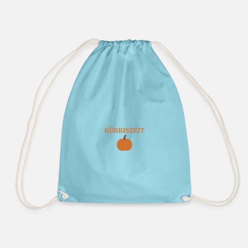 Pumpkin Time Autumn Motif - Drawstring Bag - aqua