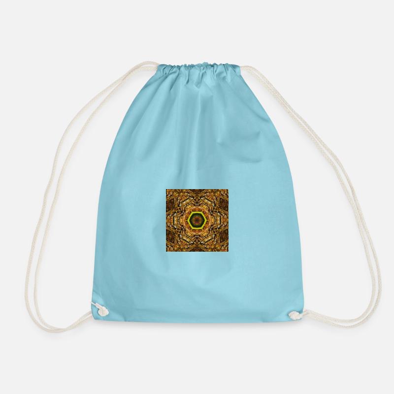 Autumn tree mandala - Drawstring Bag - aqua