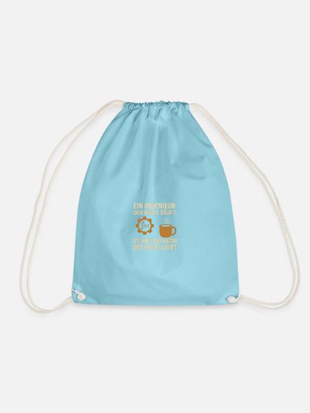 Engineer Humor Coffee Engine - Drawstring Bag - aqua