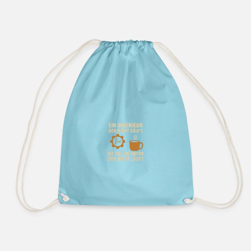 Engineer Humor Coffee Engine - Drawstring Bag - aqua