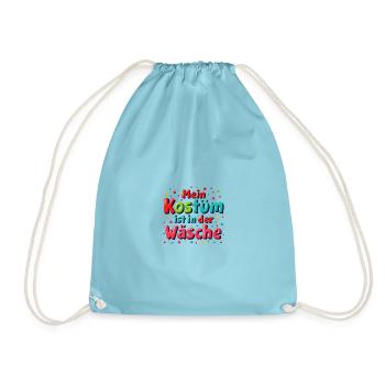 Mein Kostüm ist in der Wäsche Karneval Fasching - Turnbeutel - Aqua - Vorne