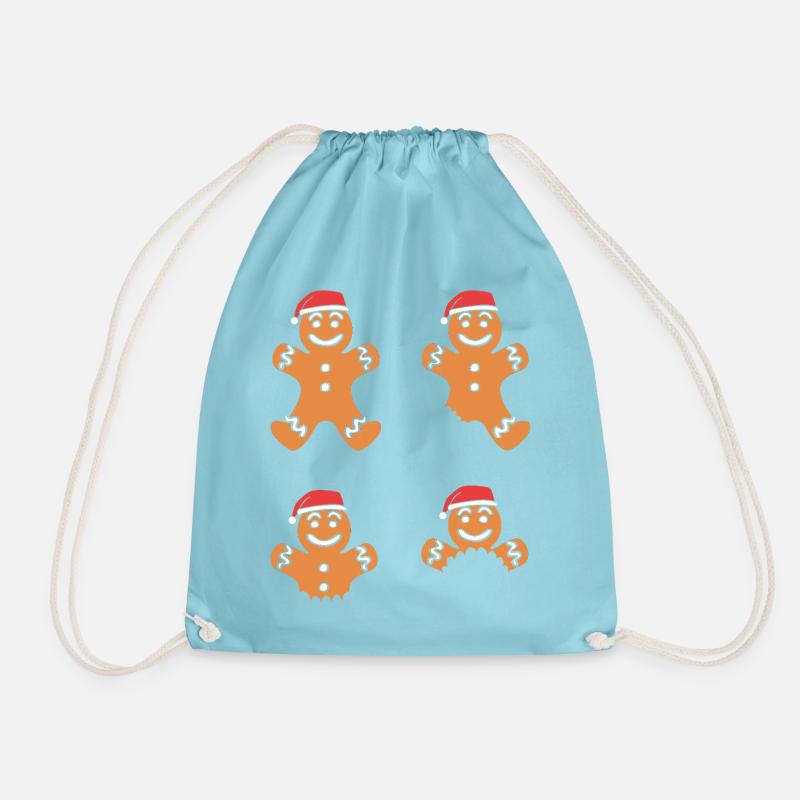 Lebkuchen Weihnachten Lebkuchenmann Gingerbread - Turnbeutel - Aqua