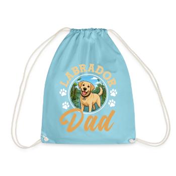 Labrador Hund Lustiges Schlafshirt Hunde Geschenk - Turnbeutel - Aqua - Vorne