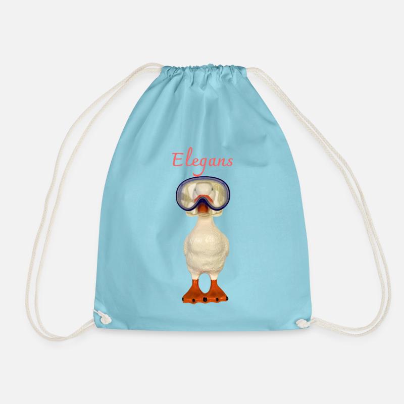 Elegans Diving Goose - Drawstring Bag - aqua