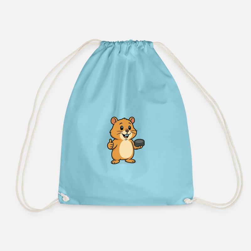 Hamster with sn*s - Drawstring Bag - aqua