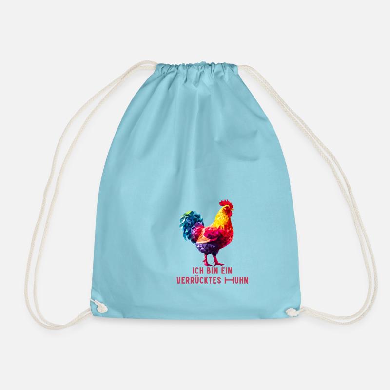 Ich bin ein verrücktes Huhn! - Turnbeutel - Aqua