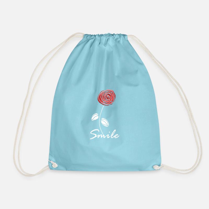 smile Rose - Drawstring Bag - aqua