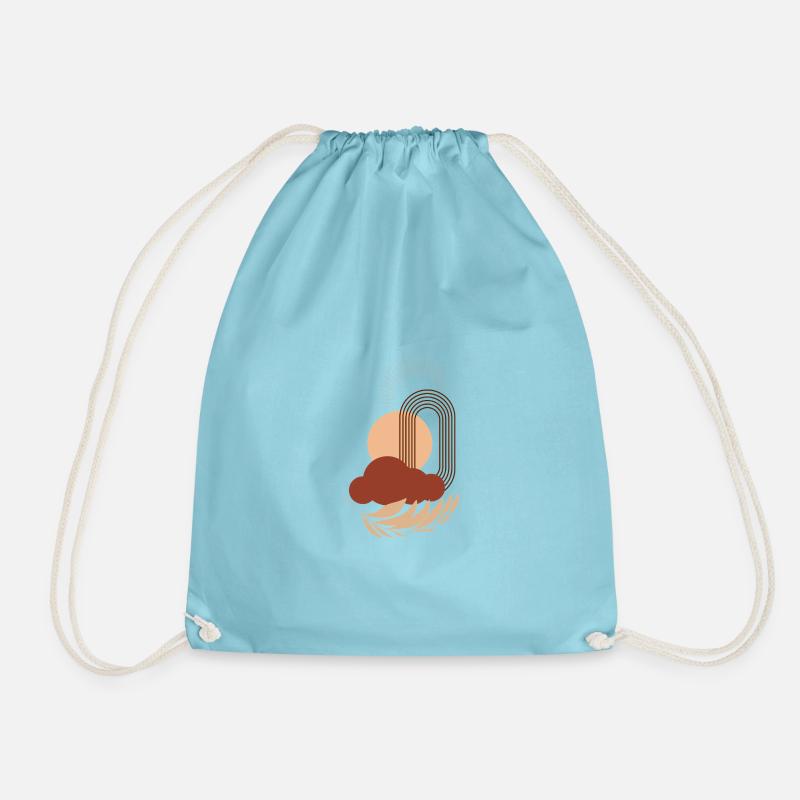 Solar circle over cloud arch - Drawstring Bag - aqua