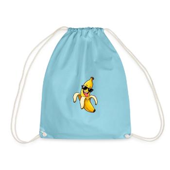 Schicke Bananen-Schwarzbrille - Turnbeutel - Aqua - Vorne