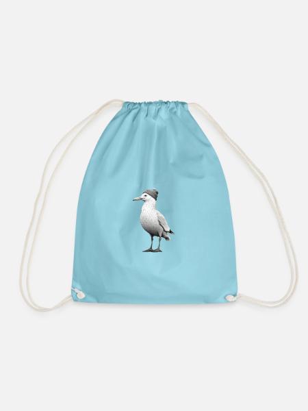 Möwe Mütze Vogel Nordsee Hamburg Kiel Beanie - Turnbeutel - Aqua
