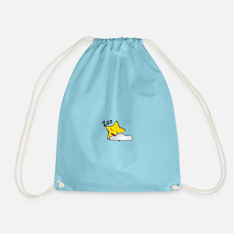 Schlafiger Stern mit Wolke - Turnbeutel - Aqua