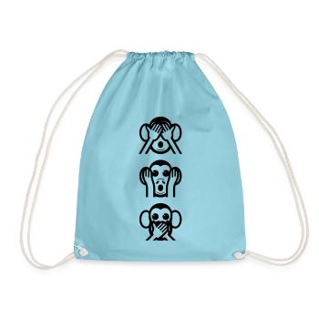 Trois singes sages Vertical - Sac de sport léger - aqua - Devant