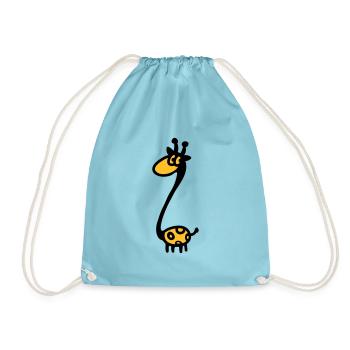 Funny giraffe - Drawstring Bag - aqua - Front