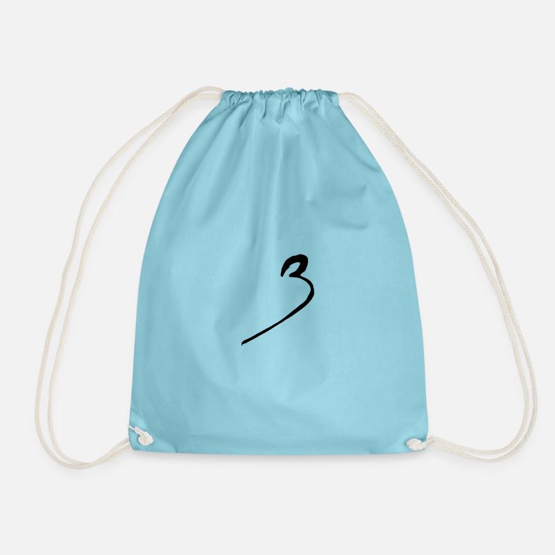3 three three number - Drawstring Bag - aqua