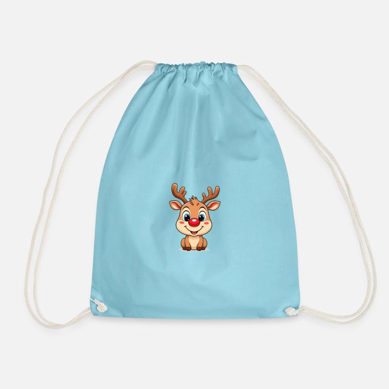 Pull de Noël Rudolph Reindeer Cartoon - Sac de sport léger - aqua